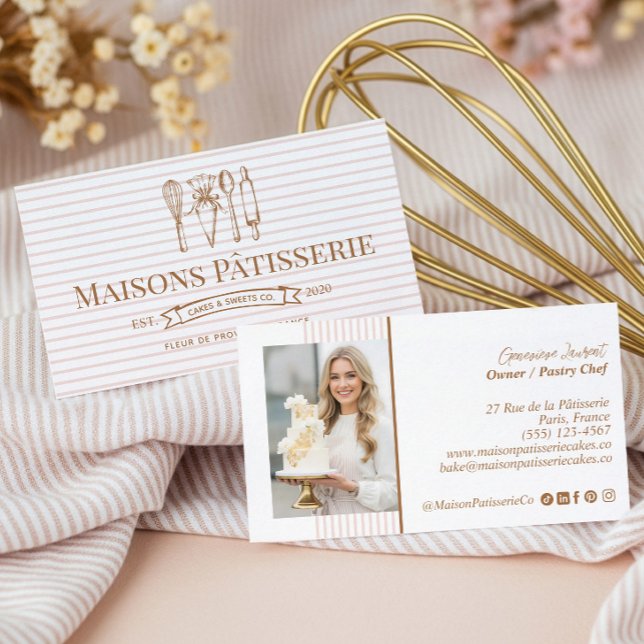 Tarjeta De Visita Pastry Chef Baking & Cooking Utensils Bakery Baker (Pastry Chef Baking & Cooking Utensils Bakery Baker Business Card)