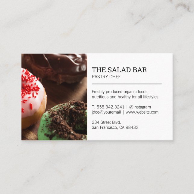 Tarjeta De Visita Pastry Chef | Donuts (Anverso)