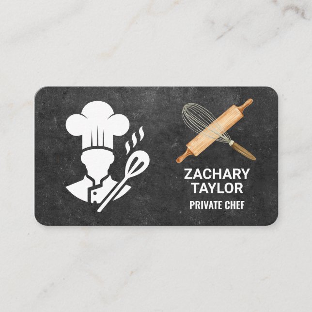 Tarjeta De Visita Pastry Chef | Whisk Rolling Pin | Baker (Anverso)