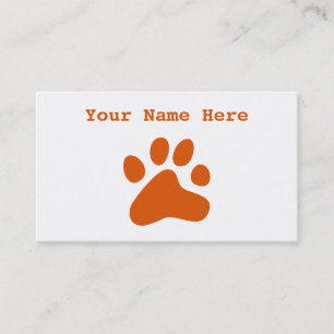 Tarjeta De Visita Pata anaranjada del perro