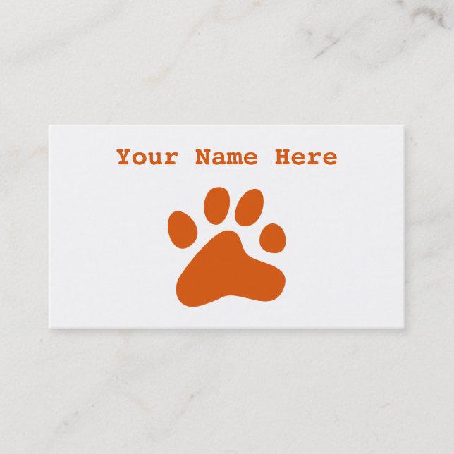 Tarjeta De Visita Pata anaranjada del perro (Anverso)