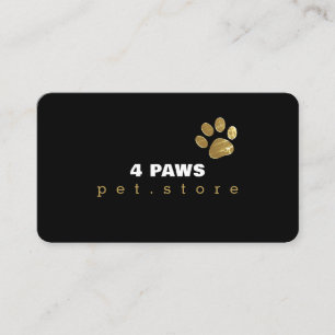 Tarjeta De Visita Pata de perro - Tienda de mascotas moderna negra