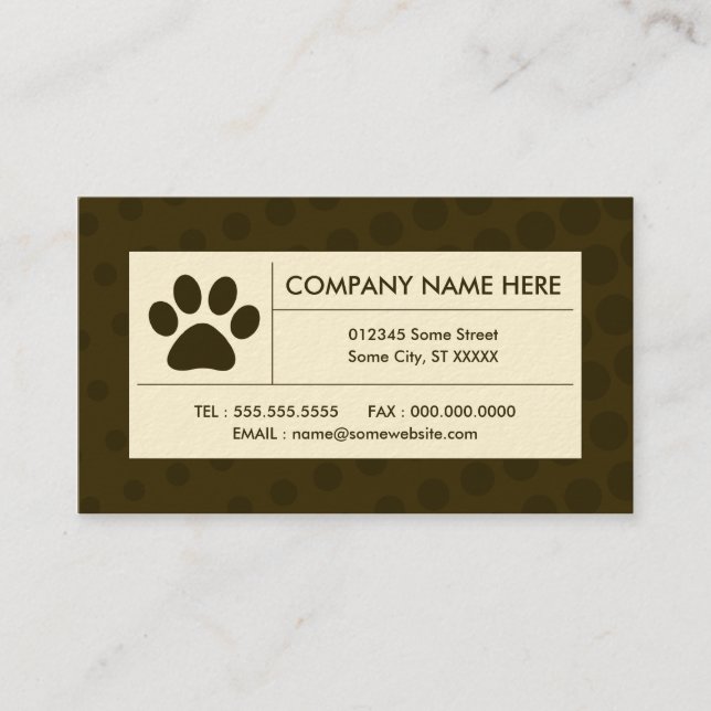 Tarjeta De Visita pata de semitono del mascota (Anverso)