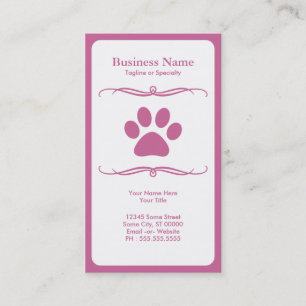 Tarjeta De Visita pata del mascota de la MOD