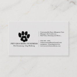 Tarjeta De Visita Pata Gris Minimalista Marca de Mascotas Peluquería