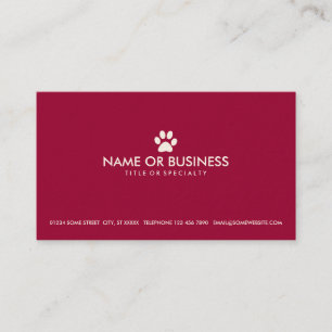 Tarjeta De Visita pata simple del mascota