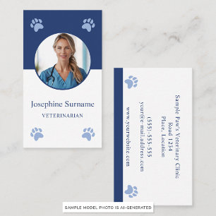 Tarjeta De Visita Patas Azules y Clínica Veterinaria de Fotos Person