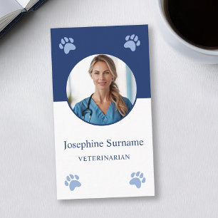 Tarjeta De Visita Patas Azules y Clínica Veterinaria de Fotos Person