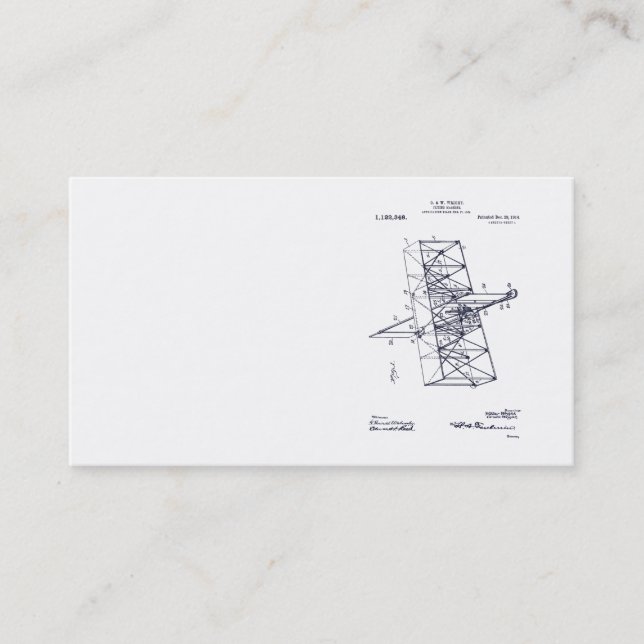 Tarjeta De Visita PATENTE de la MÁQUINA de VUELO - CIRCA 1914 - (Anverso)