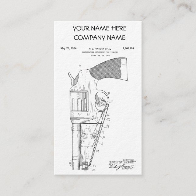 Tarjeta De Visita Patente del accesorio de las armas de fuego - (Anverso)