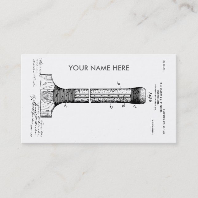 TARJETA DE VISITA PATENTE DEL PALO DE GRILLO - CIRCA 1906 (Anverso)