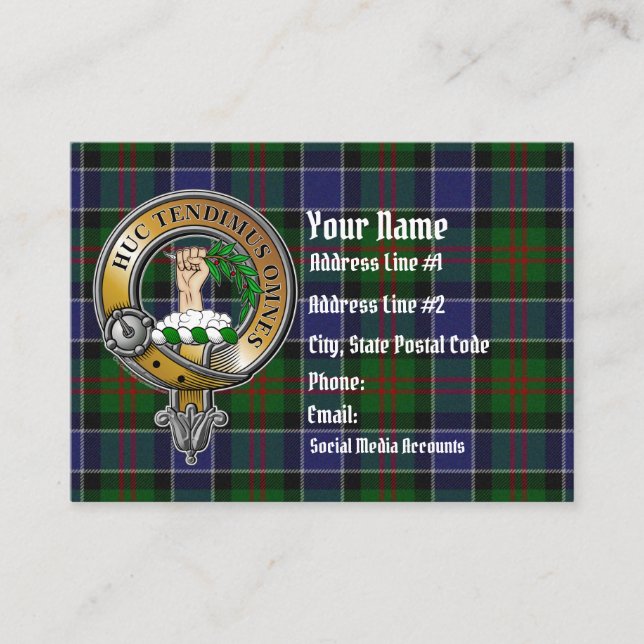 Tarjeta De Visita Paterson Tartan & Badge (Anverso)