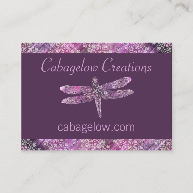 Tarjeta De Visita Pátina púrpura: Libélula (Anverso)
