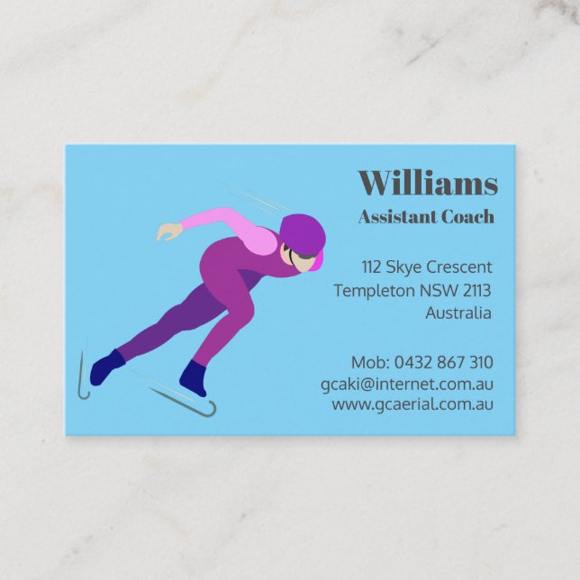 Tarjeta De Visita Patinaje de velocidad (Anverso)