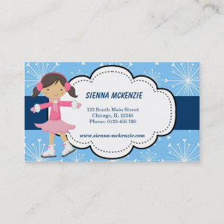 Tarjeta De Visita Patinaje sobre hielo (azul)