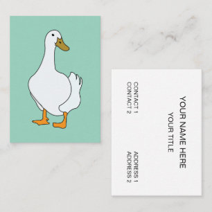 Tarjeta De Visita Pato Ave Blanco Pato