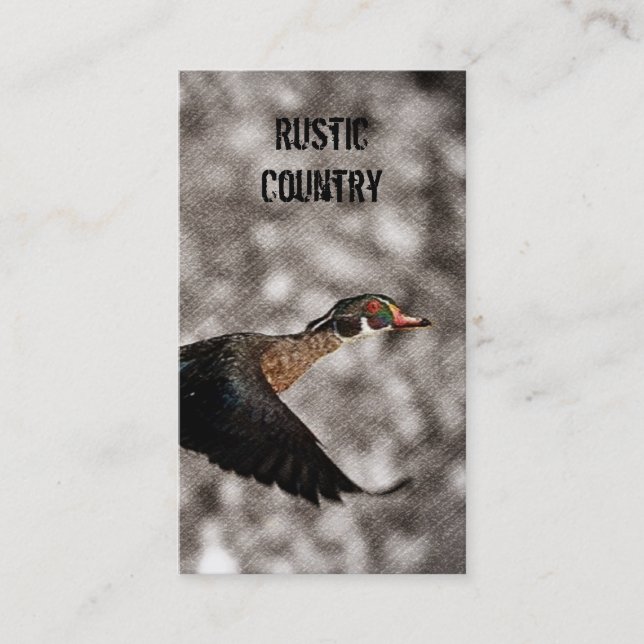 Tarjeta De Visita Pato de madera de las aves acuáticas primitivas (Anverso)