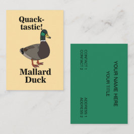 Tarjeta De Visita Pato silvestre Quack-Tástico Pato 