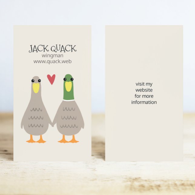Tarjeta De Visita Patos de amor | Pareja Personalizado divertida | W (Subido por el creador)