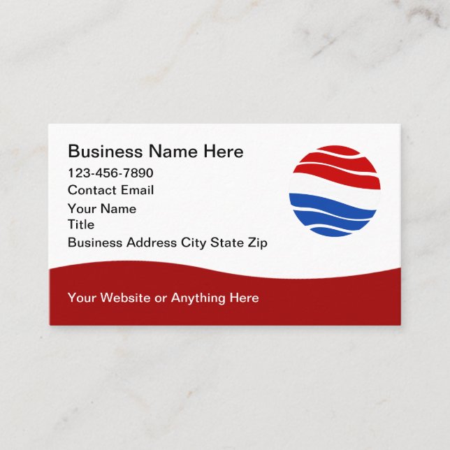 Tarjeta De Visita Patriotic American Theme Modern Business Cards (Anverso)