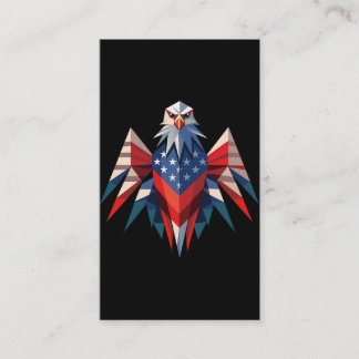 Tarjeta De Visita Patriotic Bald Eagle Origami Style USA