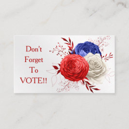 Tarjeta De Visita Patriotic Bloom Trio Vote Reminder