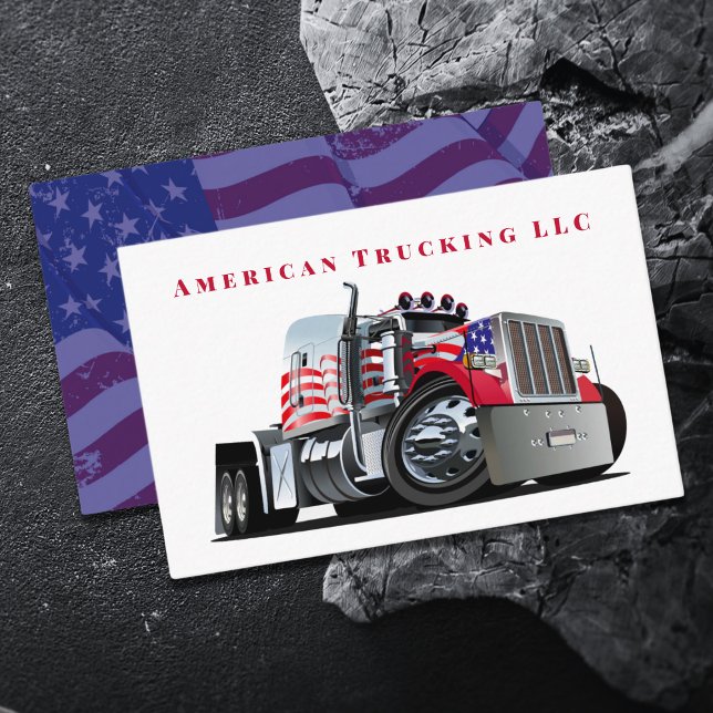 Tarjeta De Visita Patriotic Professional Transport Trucking Company (Subido por el creador)
