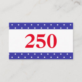 Tarjeta De Visita Patriotic Red White & Blue 250