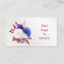 Patriotic Red White Blue Roses Vote Reminder