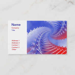 Tarjeta de visita patriótica blanca y azul roja