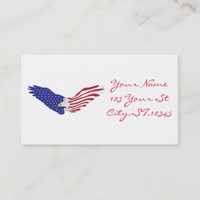 Tarjeta De Visita Patriótico de Eagle Thunder_Cove 4 de julio (Anverso)