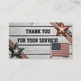 Tarjeta De Visita Patriótico Gracias por servir