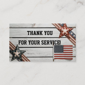 Tarjeta De Visita Patriótico Gracias por servir