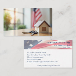 Tarjeta De Visita Patriotismo inmobiliario con casa y llaves