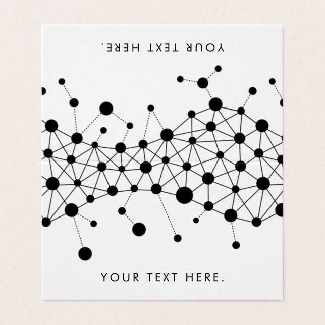 Tarjeta De Visita Patrón abstracto de líneas y puntos en blanco y ne (Exterior desplegado)