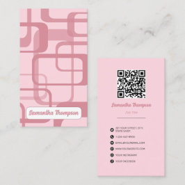 Tarjeta De Visita Patrón abstracto de retro rosado