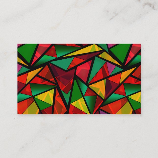 Tarjeta De Visita Patrón abstracto poligona retro geométrico moderno (Anverso)
