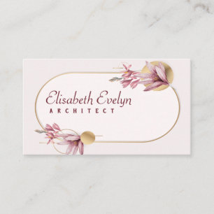 Tarjeta De Visita Patrón amarilis rosado con gy53763 de oro