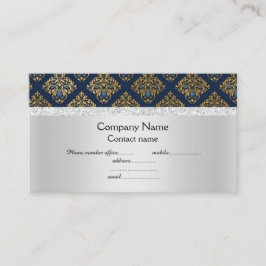 Tarjeta De Visita Patrón azul elegante semi brillo