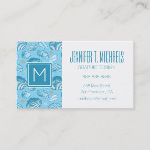 Tarjeta De Visita Patrón azul oceánico