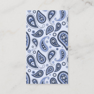 Tarjeta De Visita Patrón azul paisley