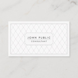Tarjeta De Visita Patrón blanco y negro elegante