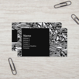 Tarjeta De Visita Patrón blanco y negro oriental Personalizado