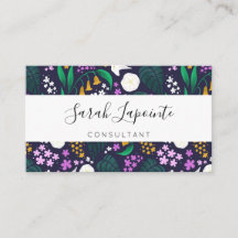 Patrón Botánico Floral de la Luna de la Noche