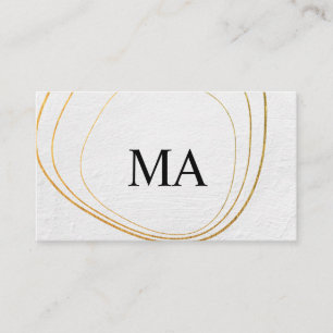 Tarjeta De Visita Patrón circular contemporáneo Textura blanca negra