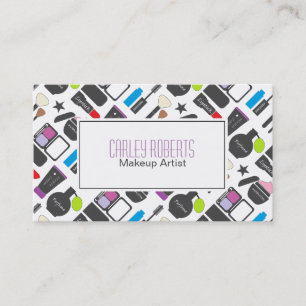 Tarjeta De Visita Patrón colorido del artista de maquillaje