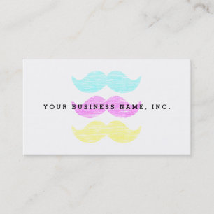 Tarjeta De Visita Patrón Creativo de Bigote de Arte Pop Vibrante