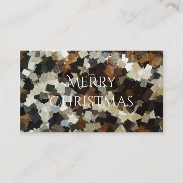 Tarjeta De Visita Patrón cuadrado negro marrón estilo leopardo (Anverso)