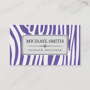 Tarjeta De Visita Patrón cutáneo de cebra moderno nº 4