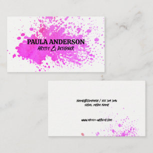 Tarjeta De Visita Patrón de acuarela   Artístico